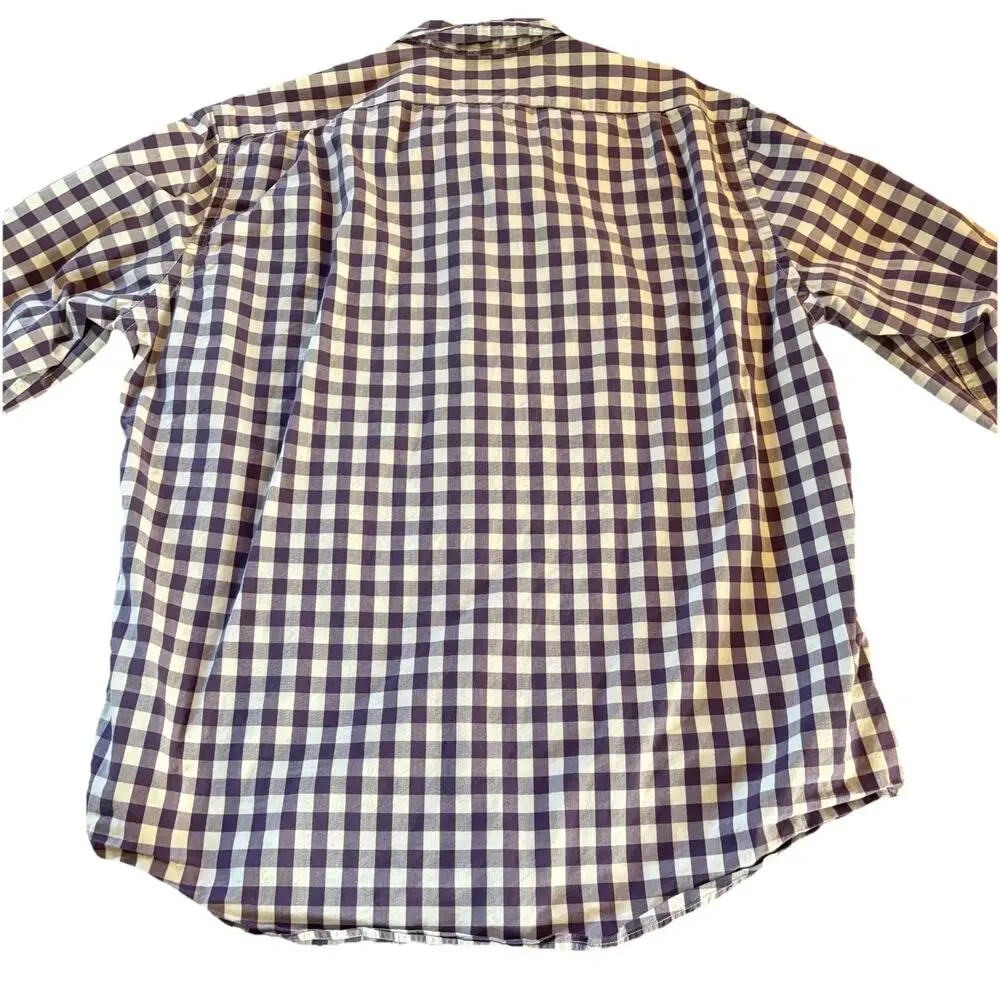 J. Crew Men’s Slim Fit Size Large Purple & White Check Long Sleeve Button Down